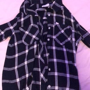 navy blue and white flannel